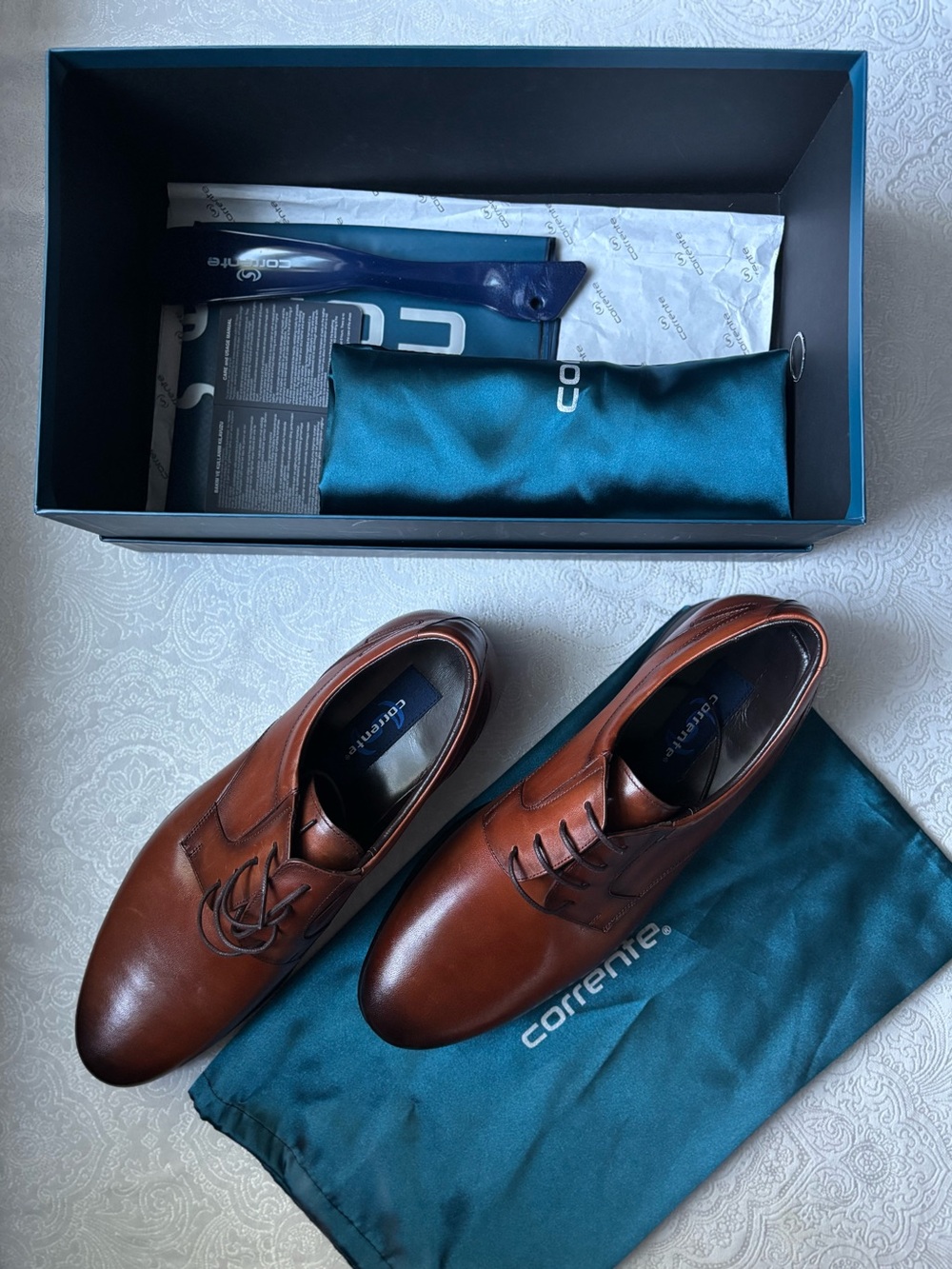 Men's Corrente Leather Derby Shoes - Sleek Lace-Up